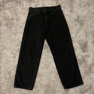 Uniqlo Wide Straight Black Jeans (Size 30)